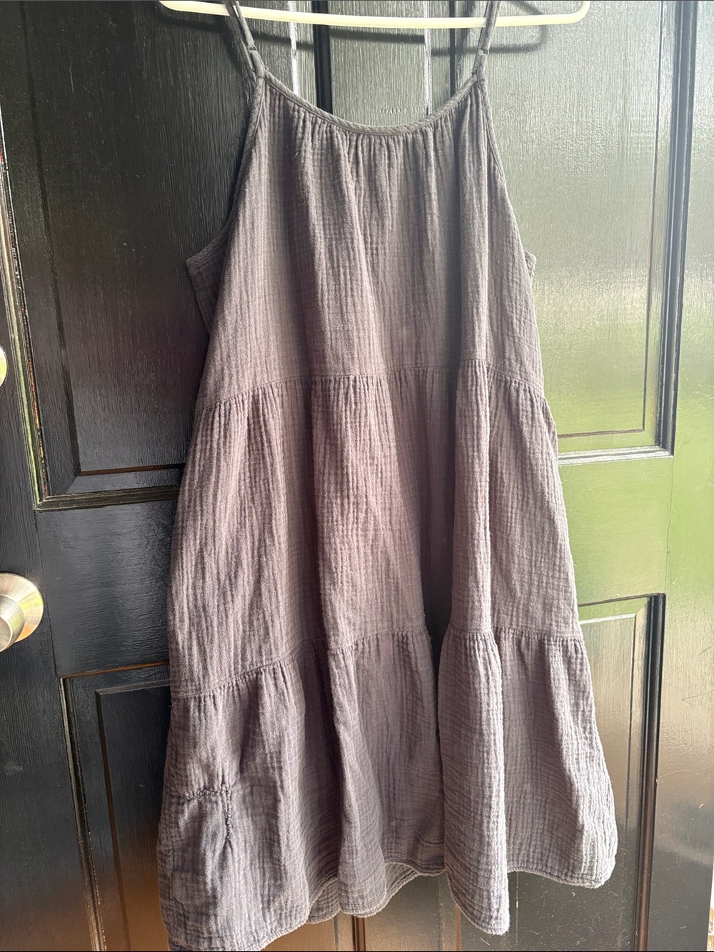Universal Thread Washed Black Tiered Cotton Gauze Dress - Picture 5 of 11